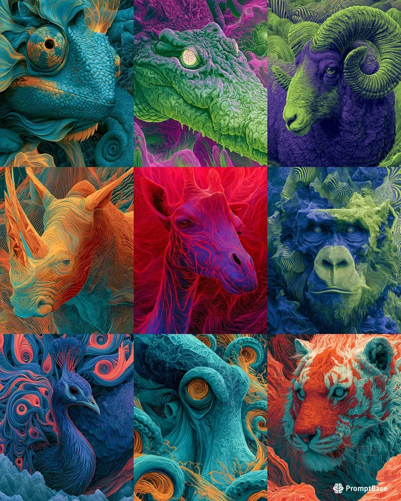 Psychedelic Animal Anatomies