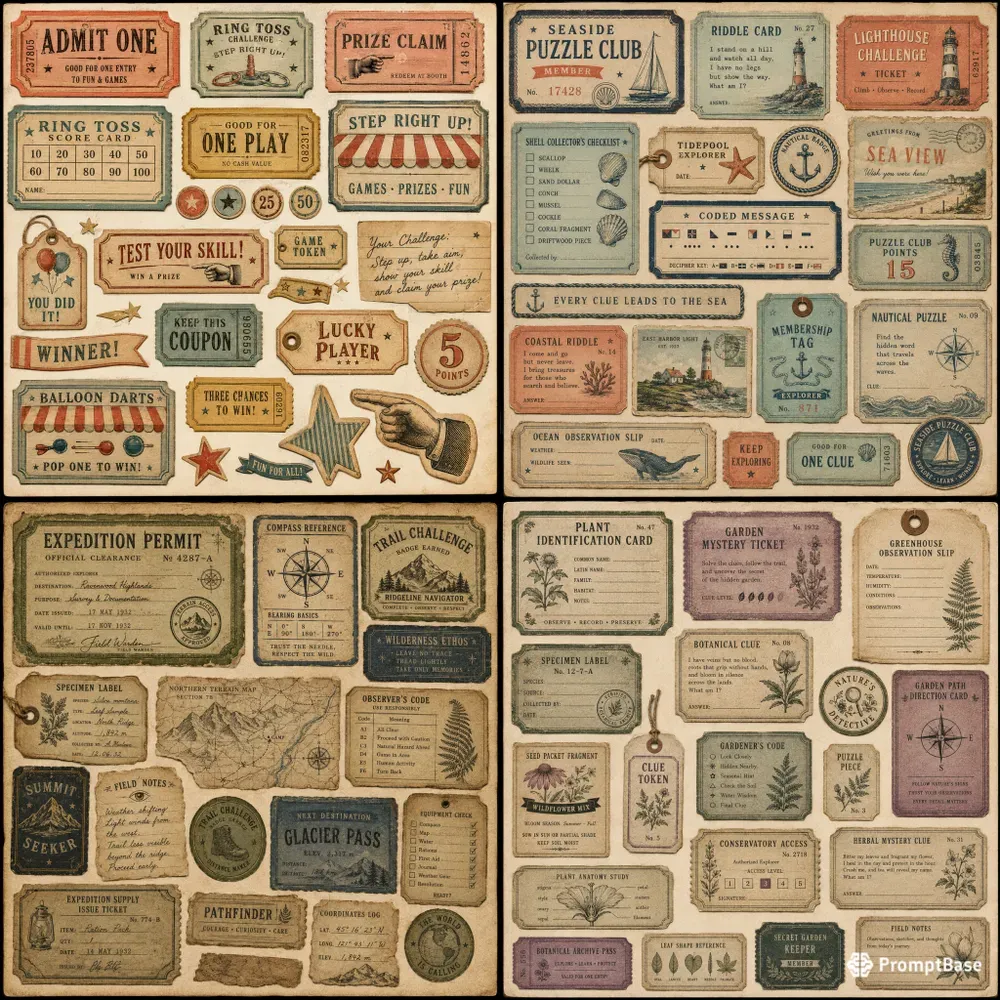 Vintage Play Ephemera Kits
