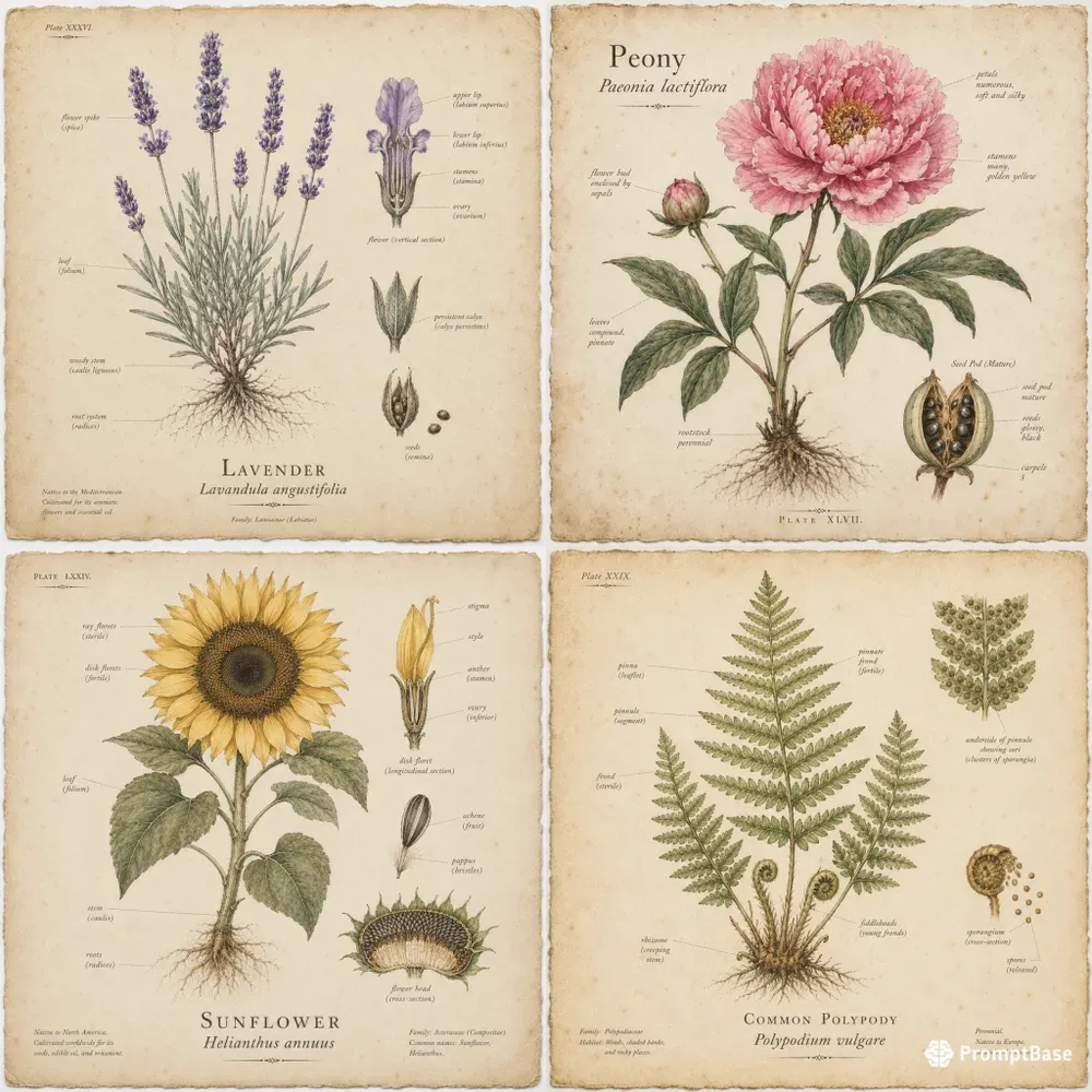 Vintage Botanical Watercolor Generator