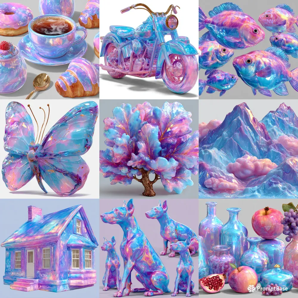 3D Holographic Iridescent Pastel Glosses