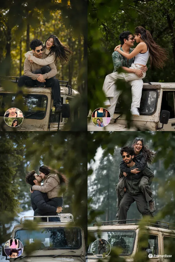 Cinematic Jeep Couple Portraits