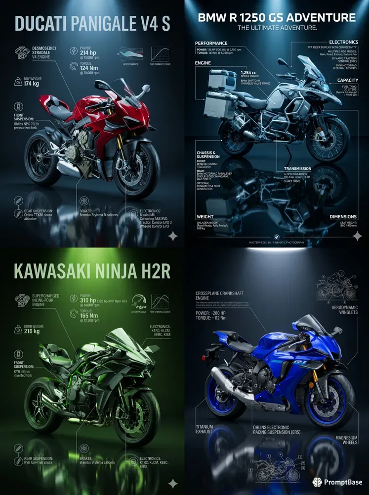 Premium Studio Motorbike Spec Posters