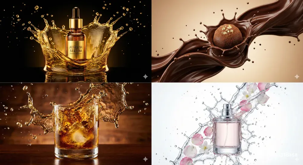 Dynamic Luxury Liquid Splash Commercials