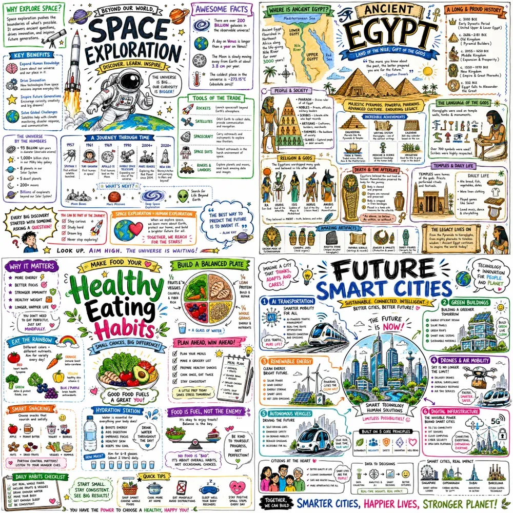 Epic Wildlife Sketchnote Poster Designs