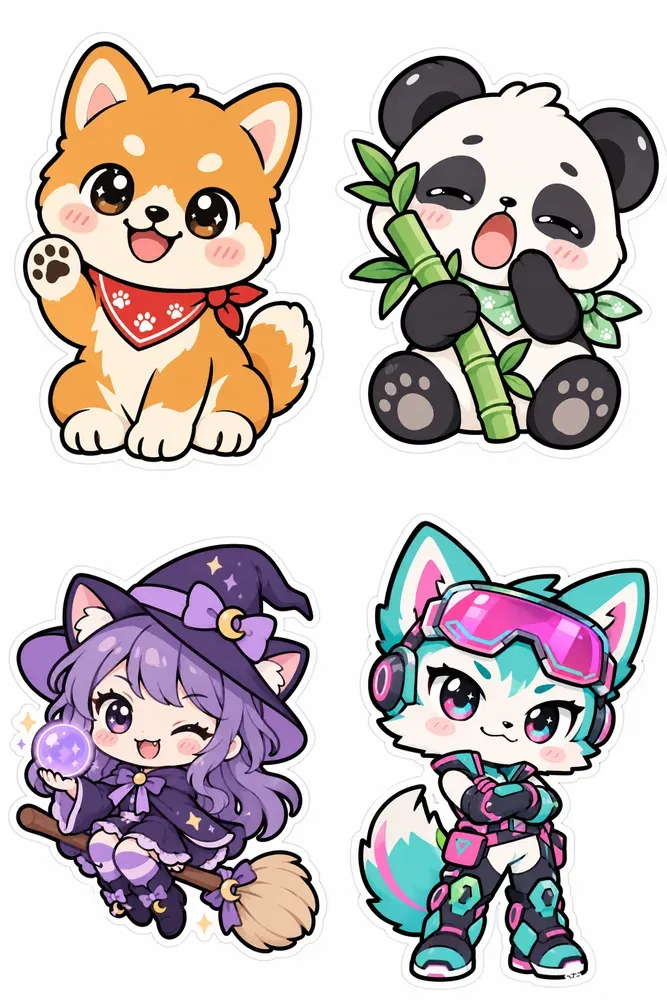 Kawaii Diecut Character Stickers