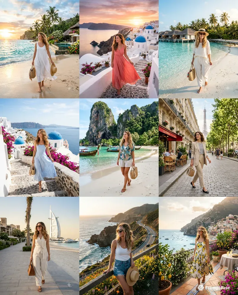 Summer Travel Influencer Photo Generator