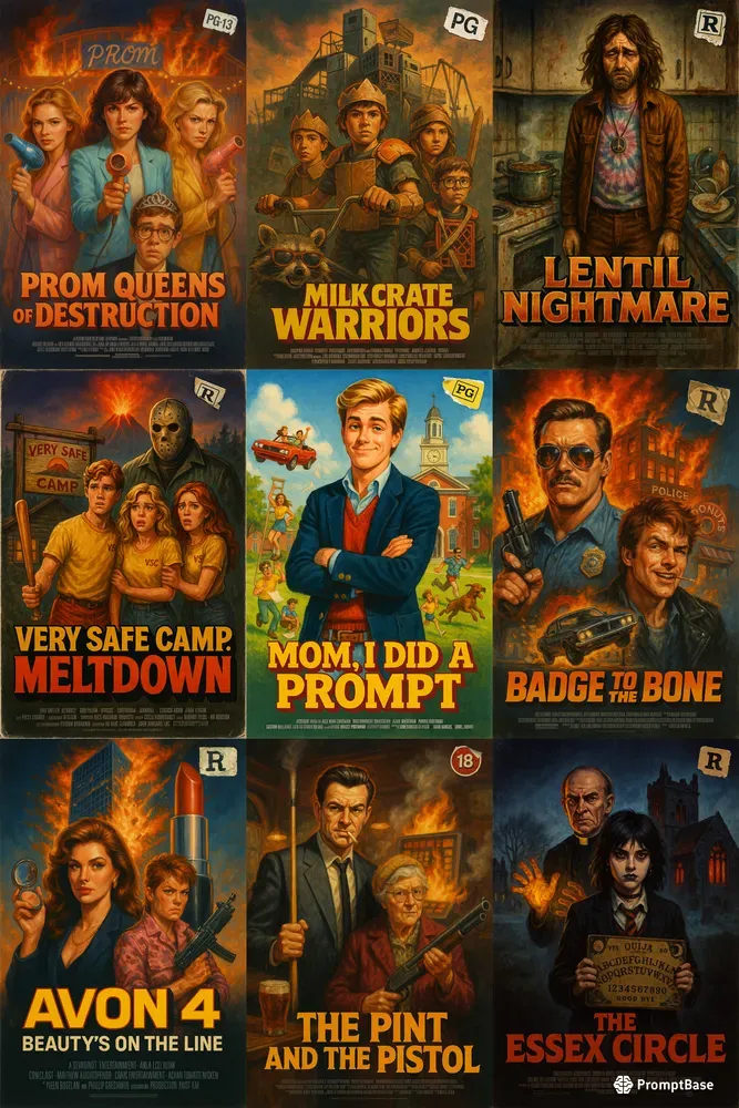 80s Illustrated Movie Poster Maker