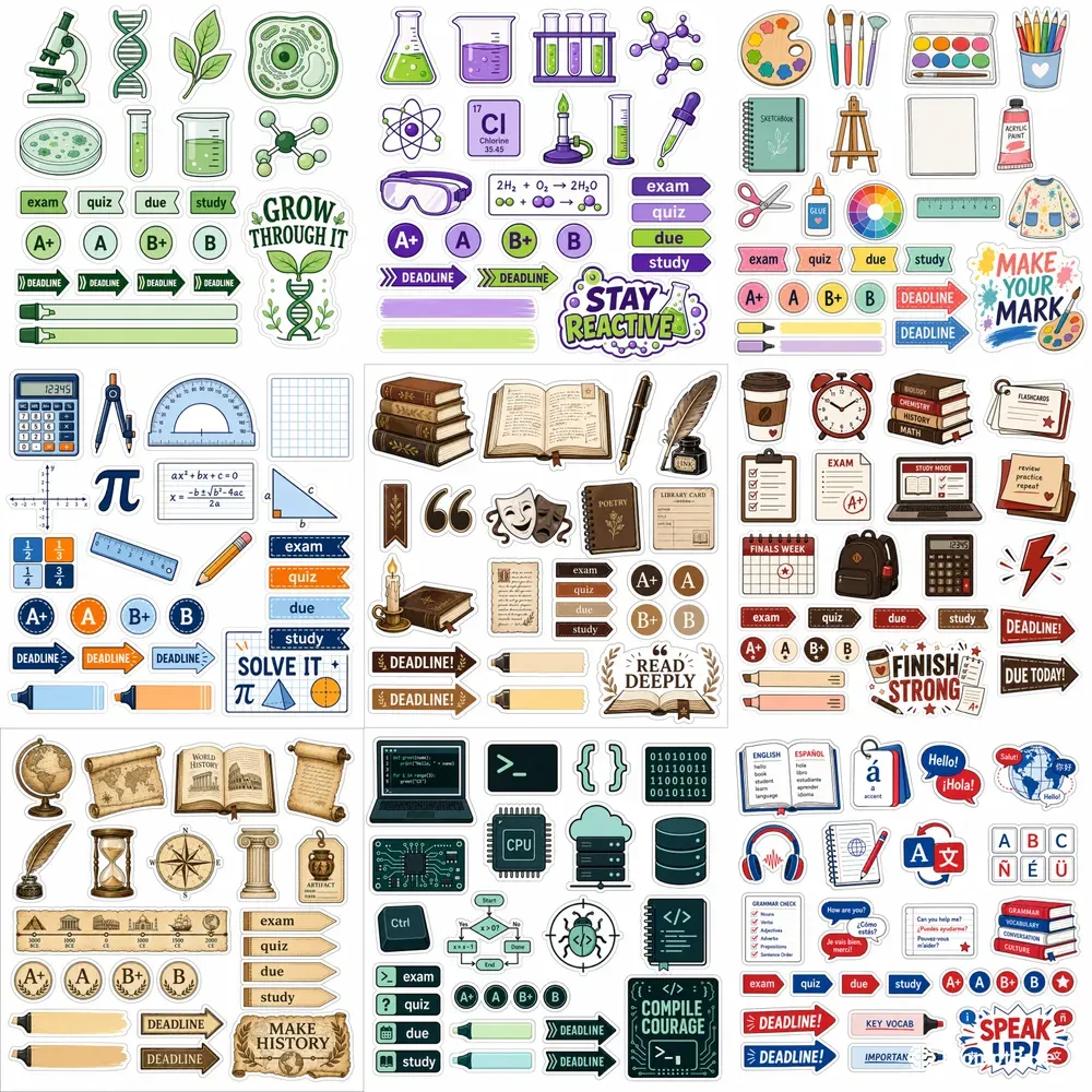 Study Planner Sticker Sheets