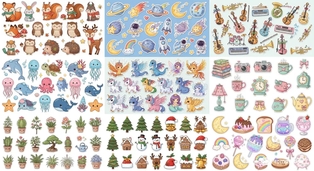 Cute Cartoon Sticker Collections