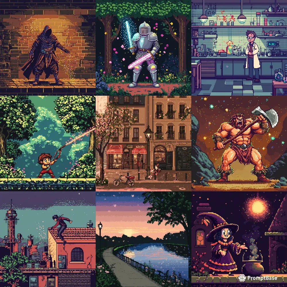 Mosaic Bytes Pixelized Scenes