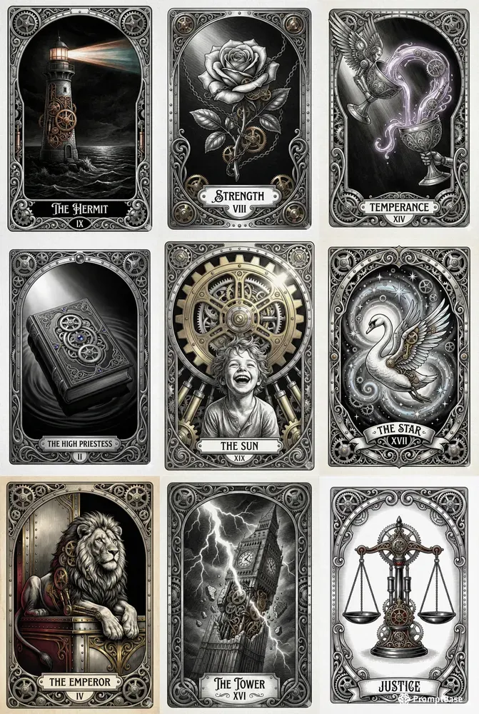 Neovictorian Cyberpunk Tarots