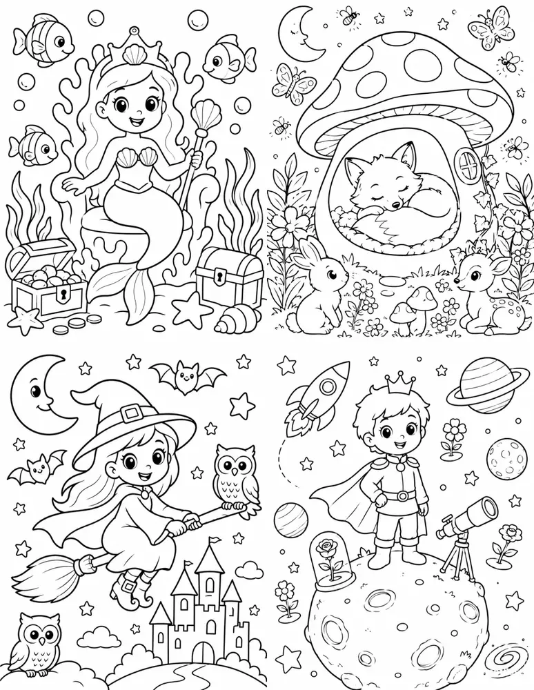 Kids Coloring Book Page Generator