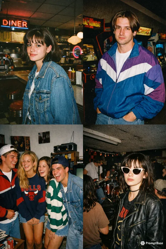 90s Retro Aesthetic Flash Smartphone Photos