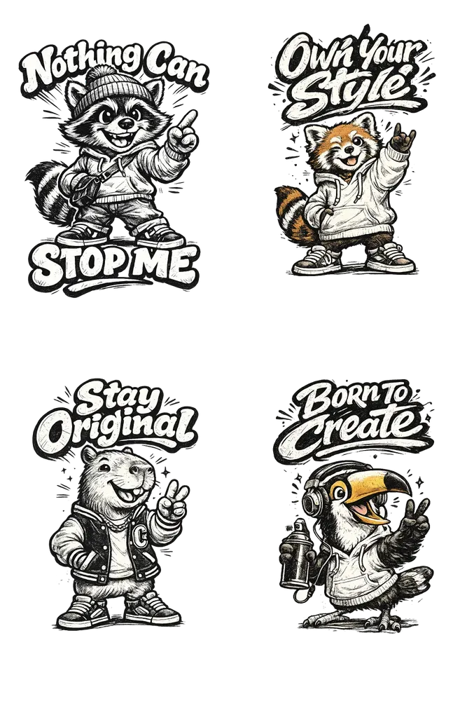 Retro Streetwear Mascot Tshirt Designs