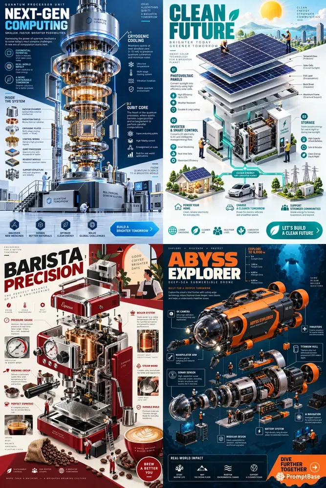 Isometric 3D Infographic Tech Posters