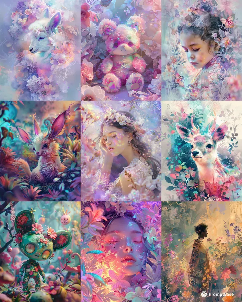 Ornate Pastelneon Fantasy Portraits