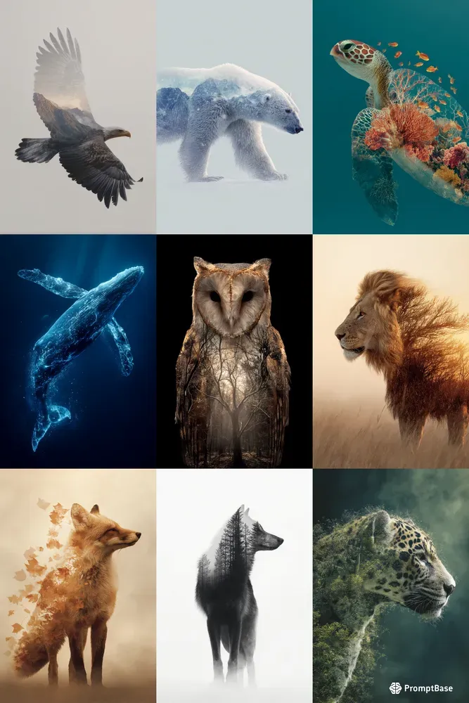 Animal Double Exposure Art Generator
