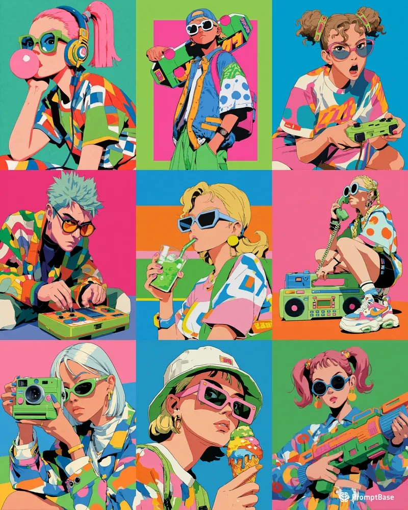 Retro 90s Anime Pop Art