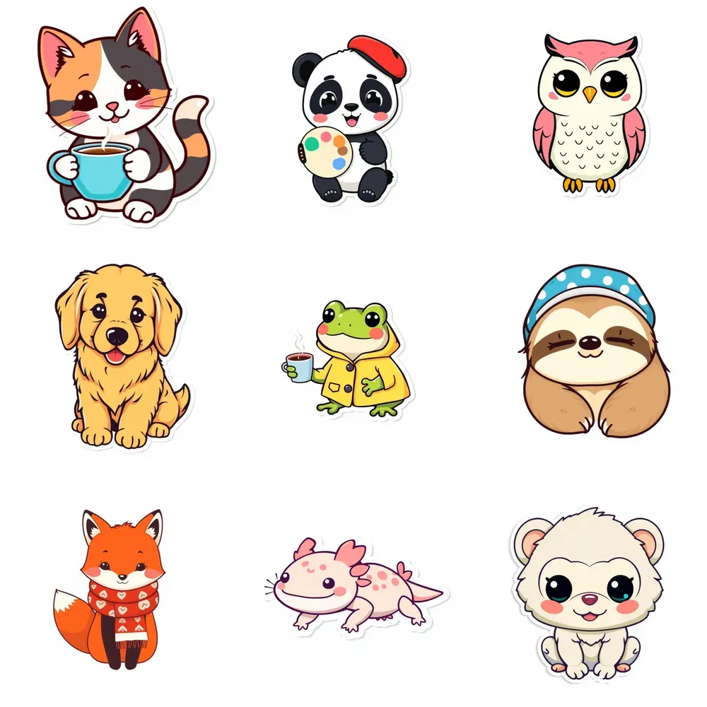 Cute 2D Vector Animal Sticker Makers