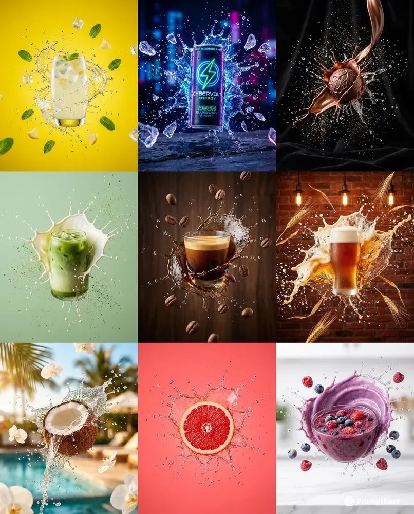 Highspeed Beverage Splash Photography