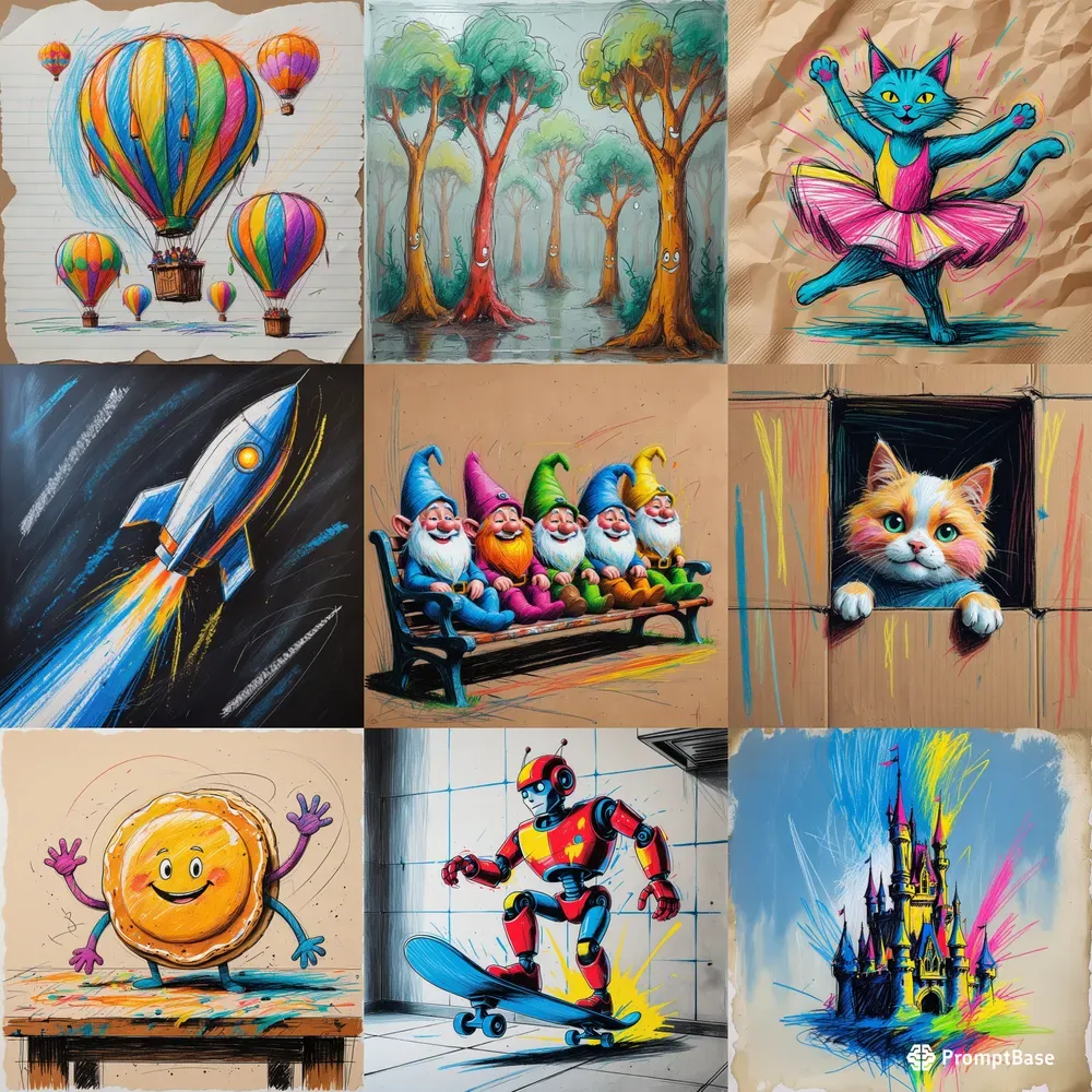 Crayon Doodle Sketches