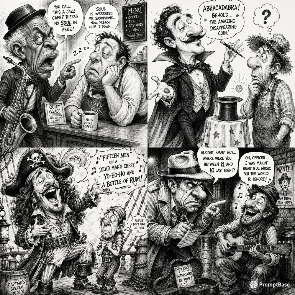 Expressive Caricature Sketches