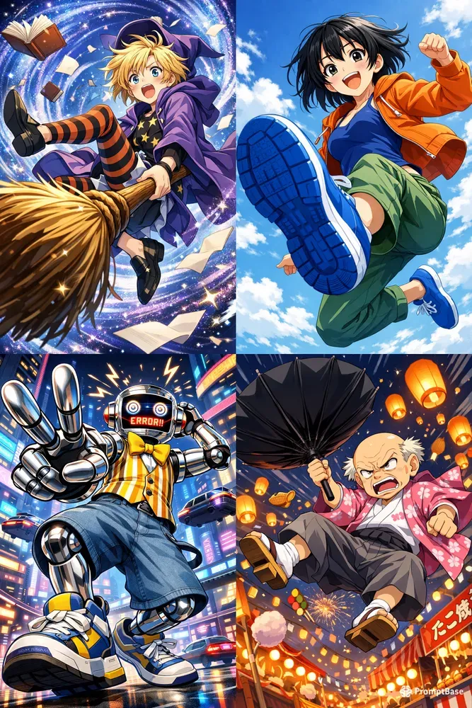 Low Angle Anime Illustrations