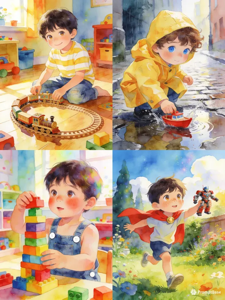Boy Toys Storybook Illustration Art