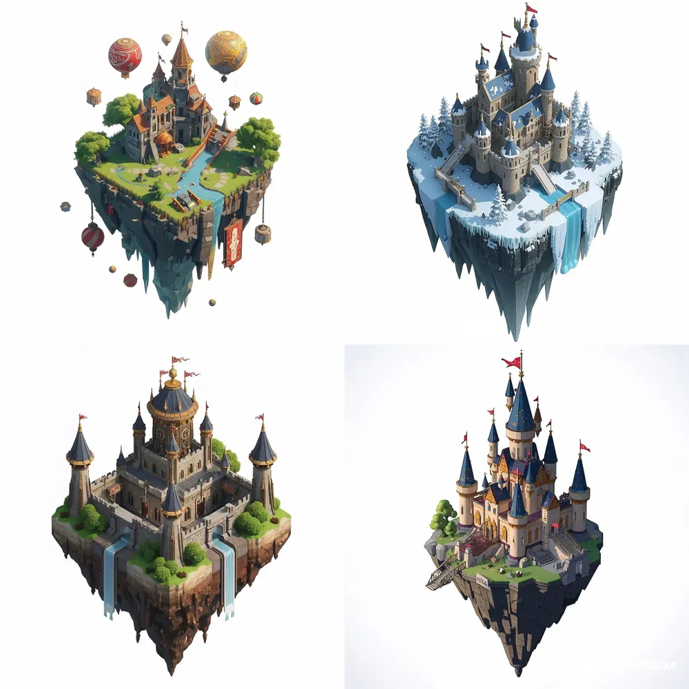 Aaa 3D Isometric Floating Islands