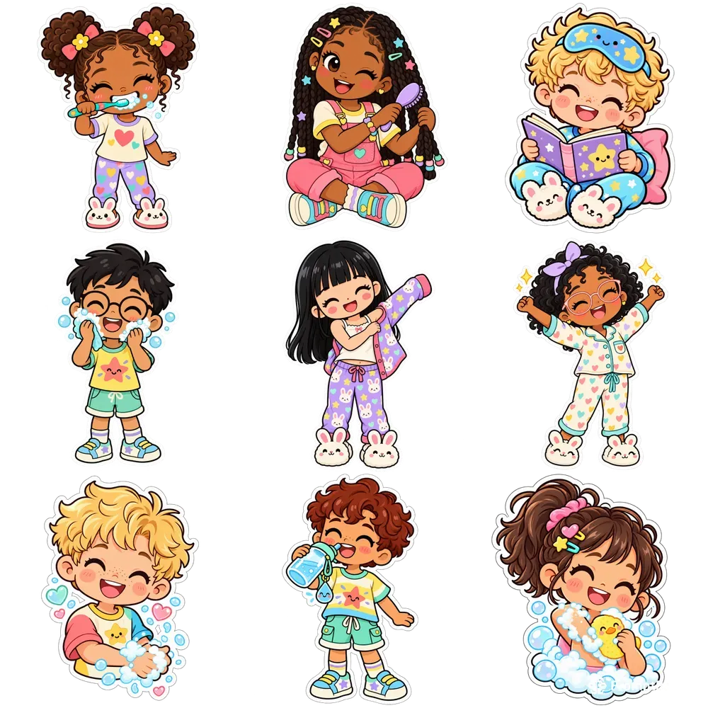Cute Kids Selfcare Stickers