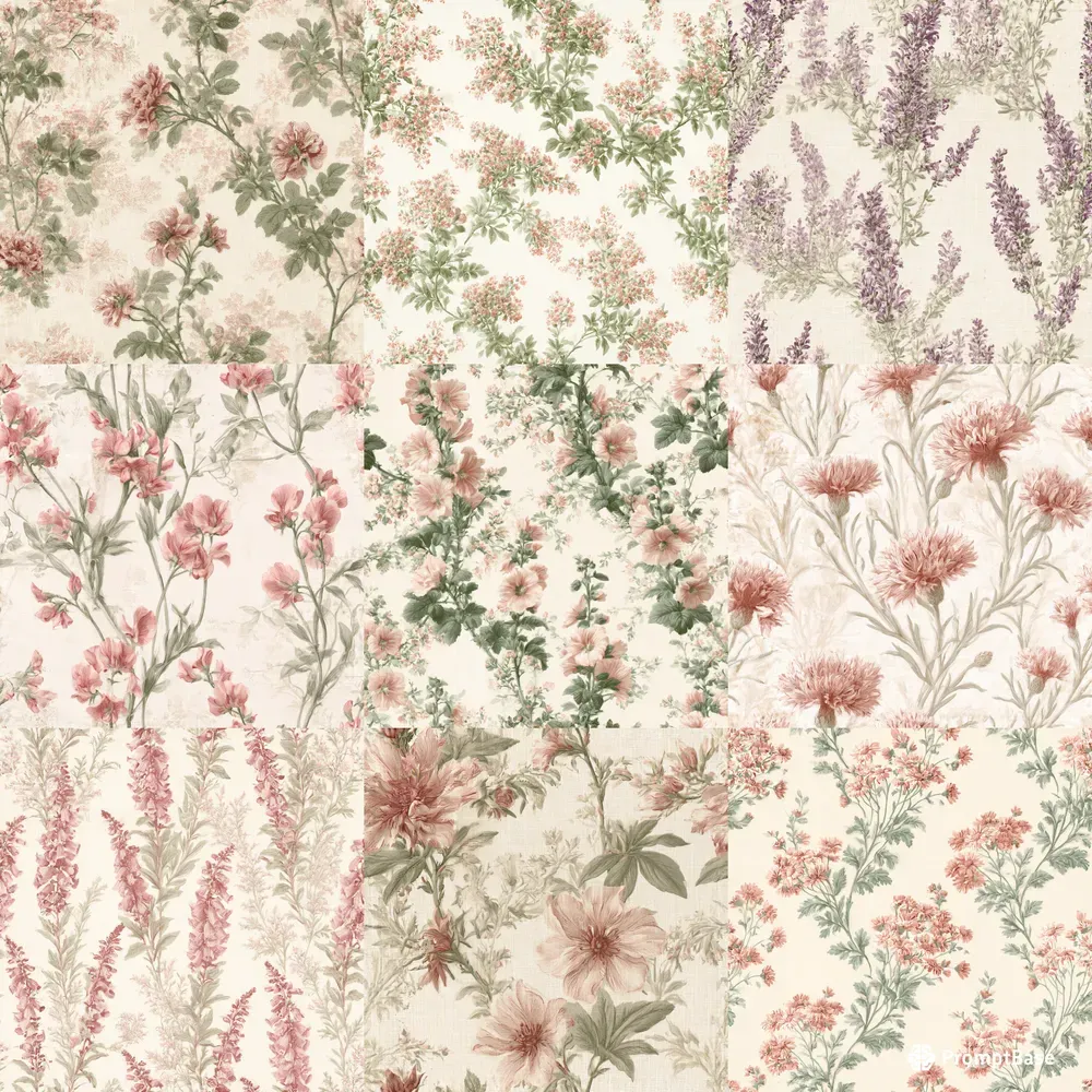 English Cottage Floral Backing Papers