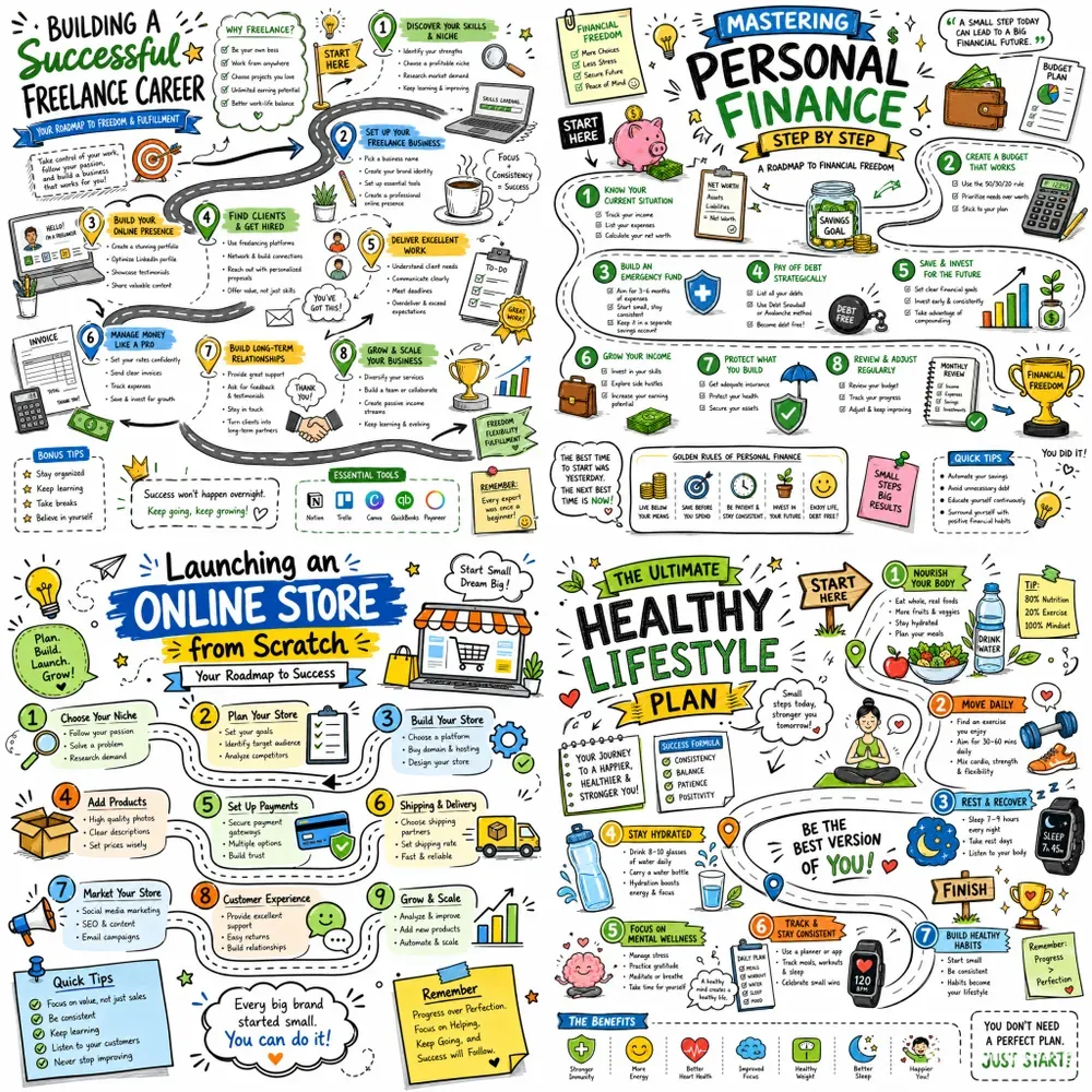 Doodle Roadmap Infographics