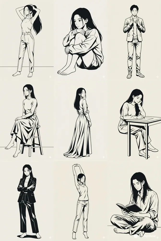 Contemporary Minimal Anime Linework