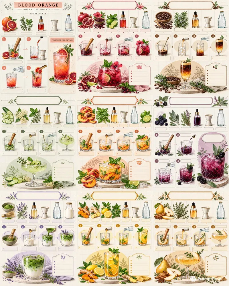 Botanical Recipe Infographic Templates