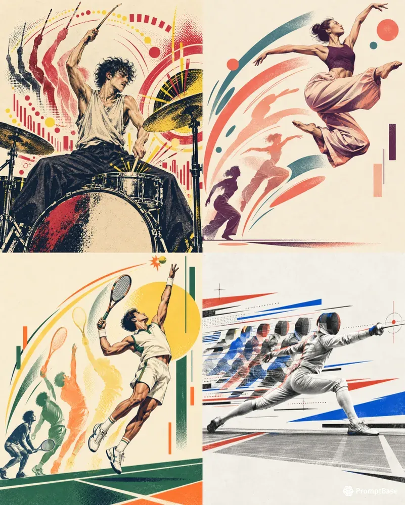 Kinetic Motion Echo Posters