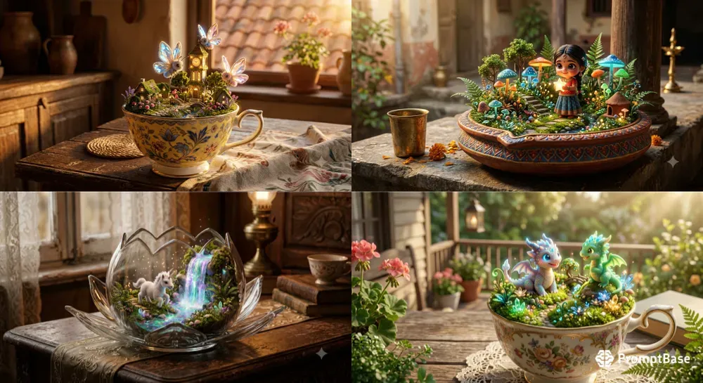 3D Magic Miniature Worlds In A Teacup