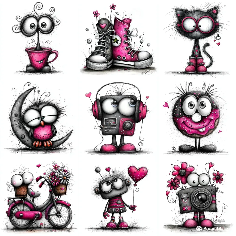 Magenta Gray Clipart Illustrations