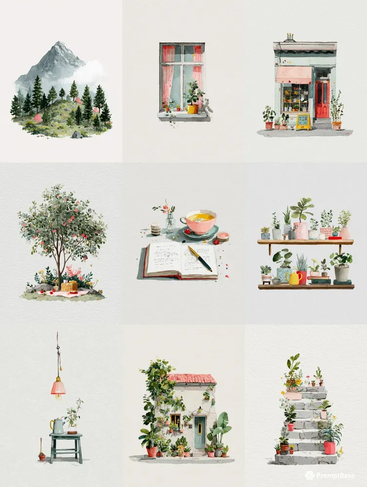 Scandinavian Minimal Watercolor Lifestyles