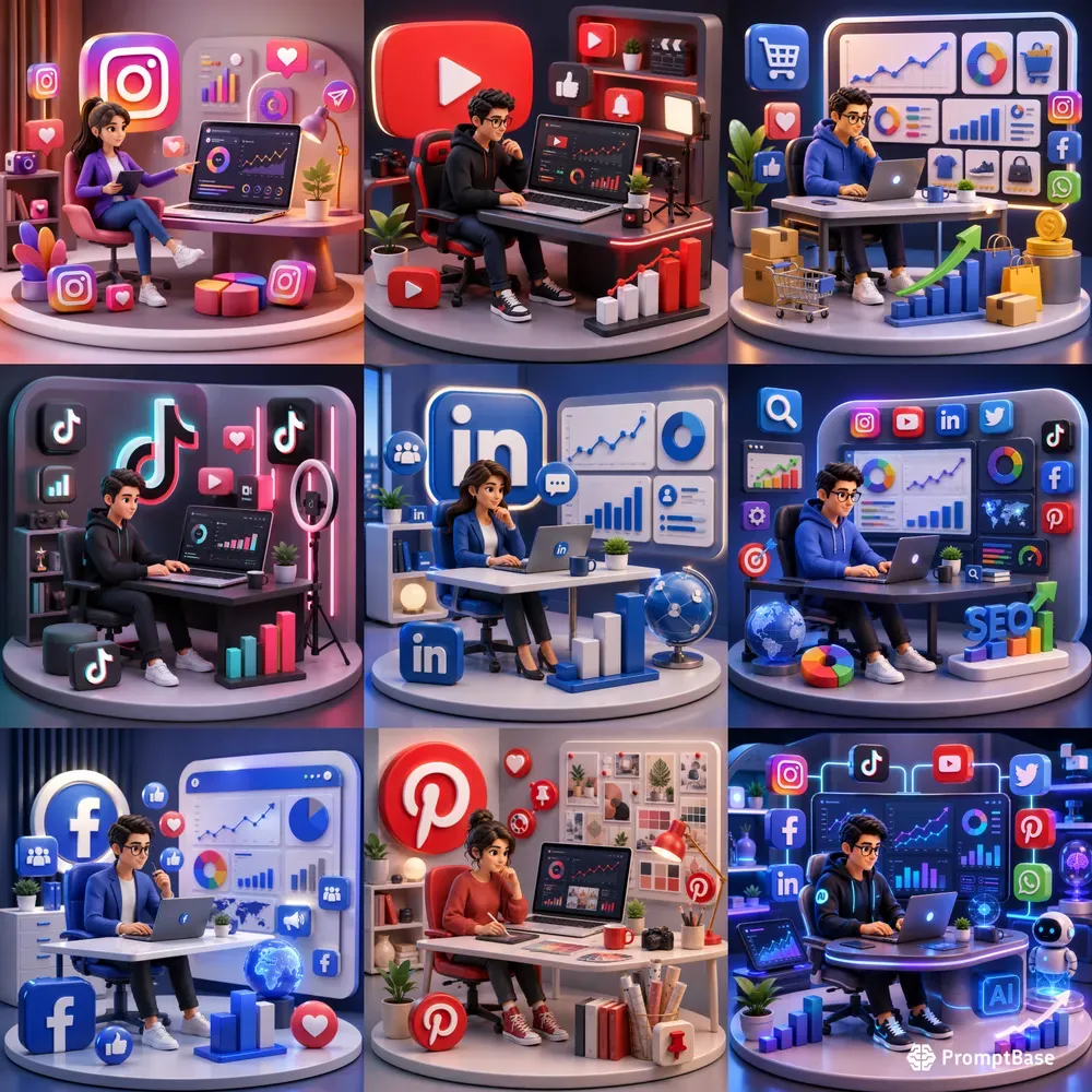 Modern 3D Social Media Workspaces