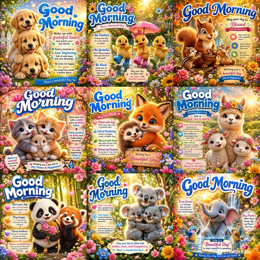 Cute Morning Animal Quote Posters