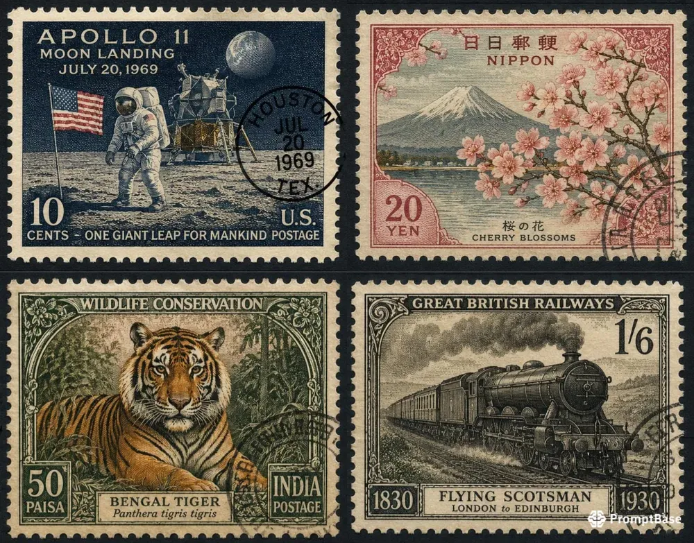 Vintage Postage Stamp Collections