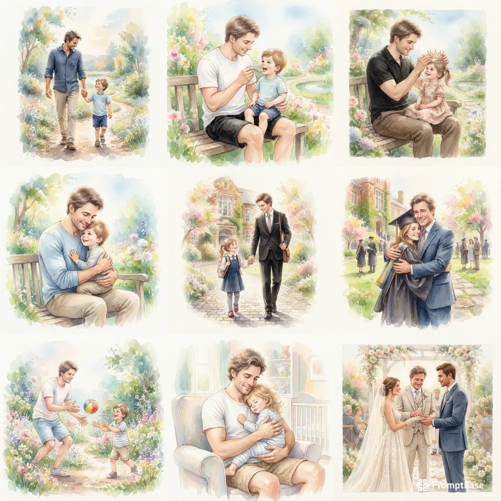Handpainted Fatherhood Moments