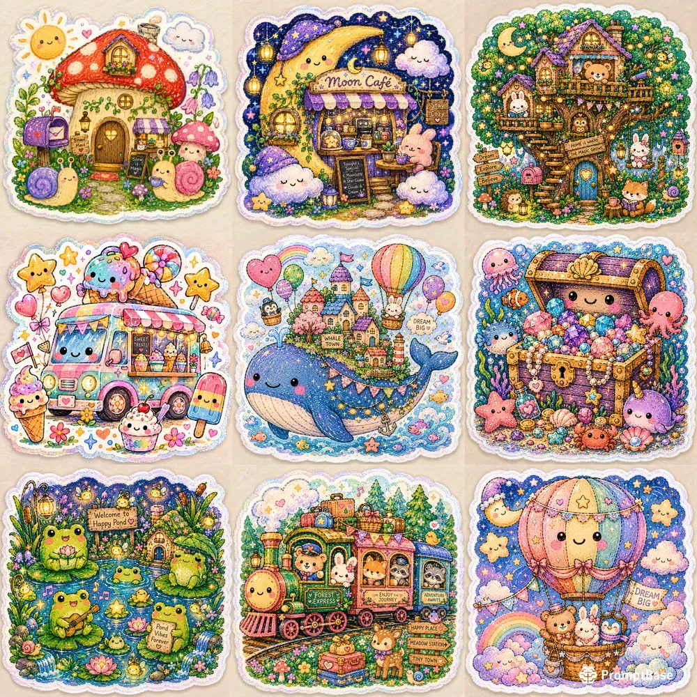 Kawaii Crayon Sticker Art