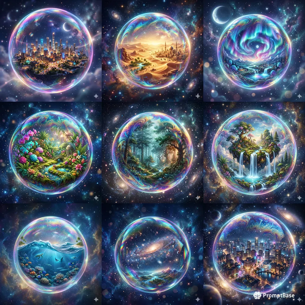 Luminous Bubble Metropolis Worlds