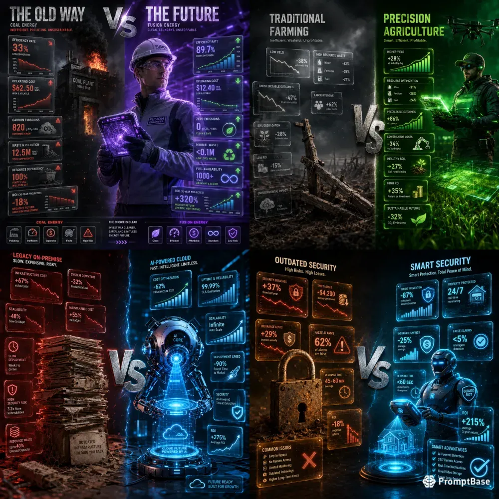 Cinematic Tech Comparison Infographics