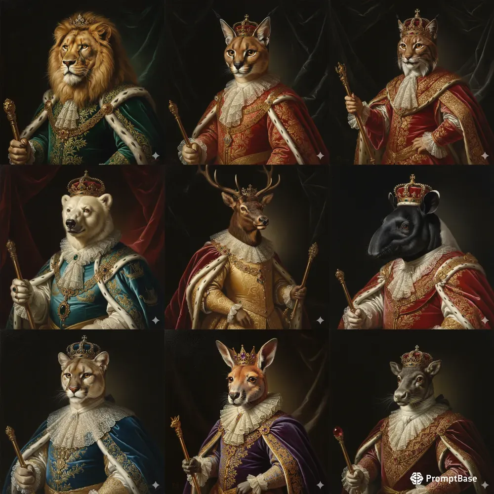 Royal Animal Oil Portraits