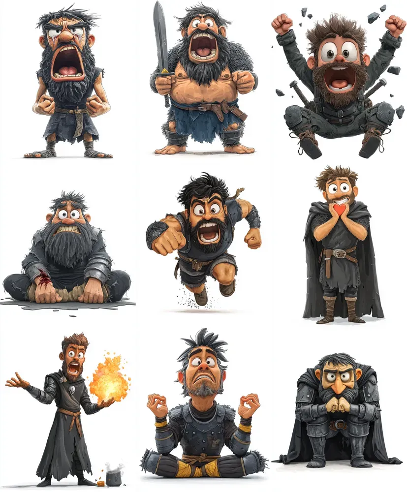 Dynamic 3D Warrior Illustrations