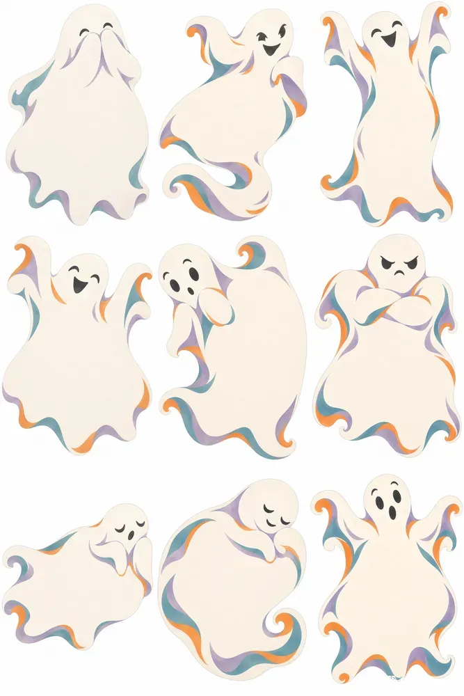 Whimsical Ghost Shaped Note Cards
