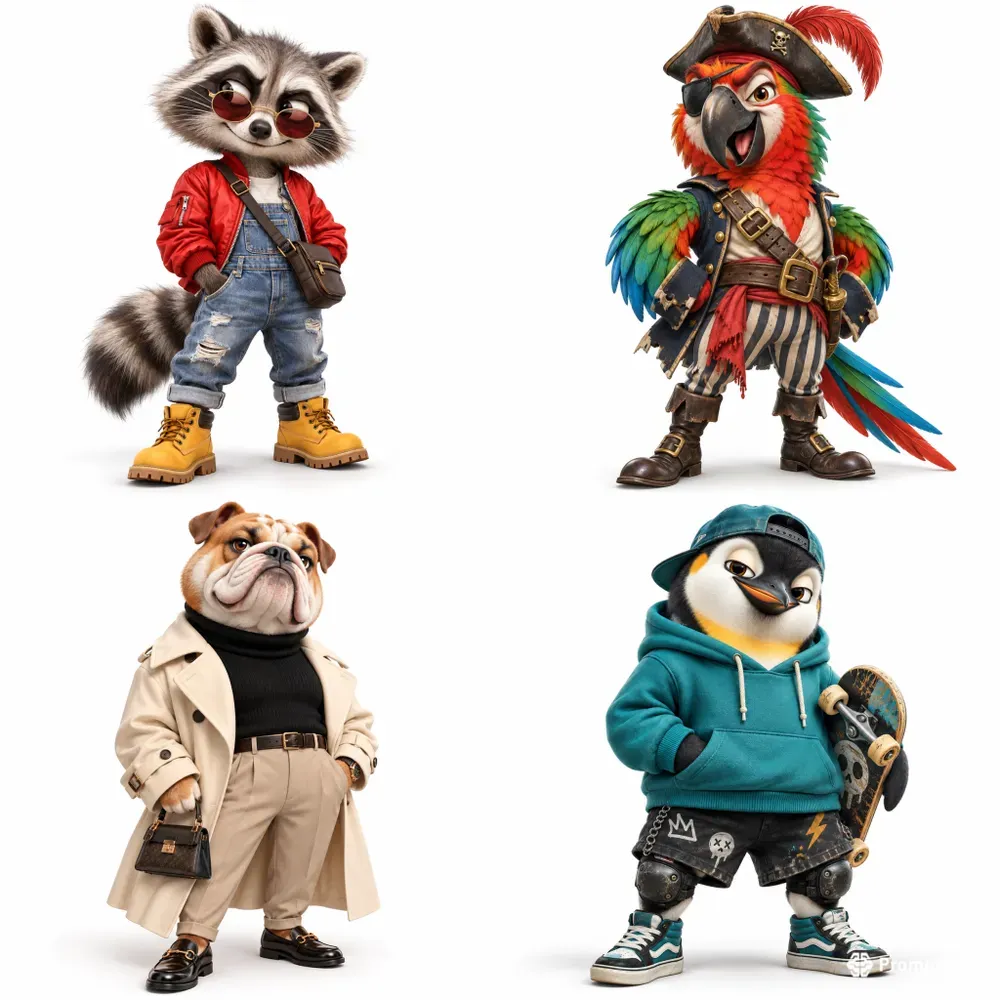 Quirky 3D Animal Characters
