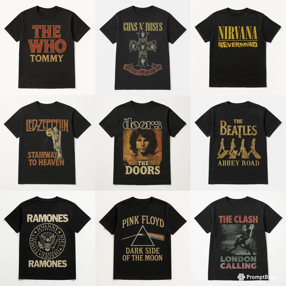 Rock Band Merchandise Tshirts